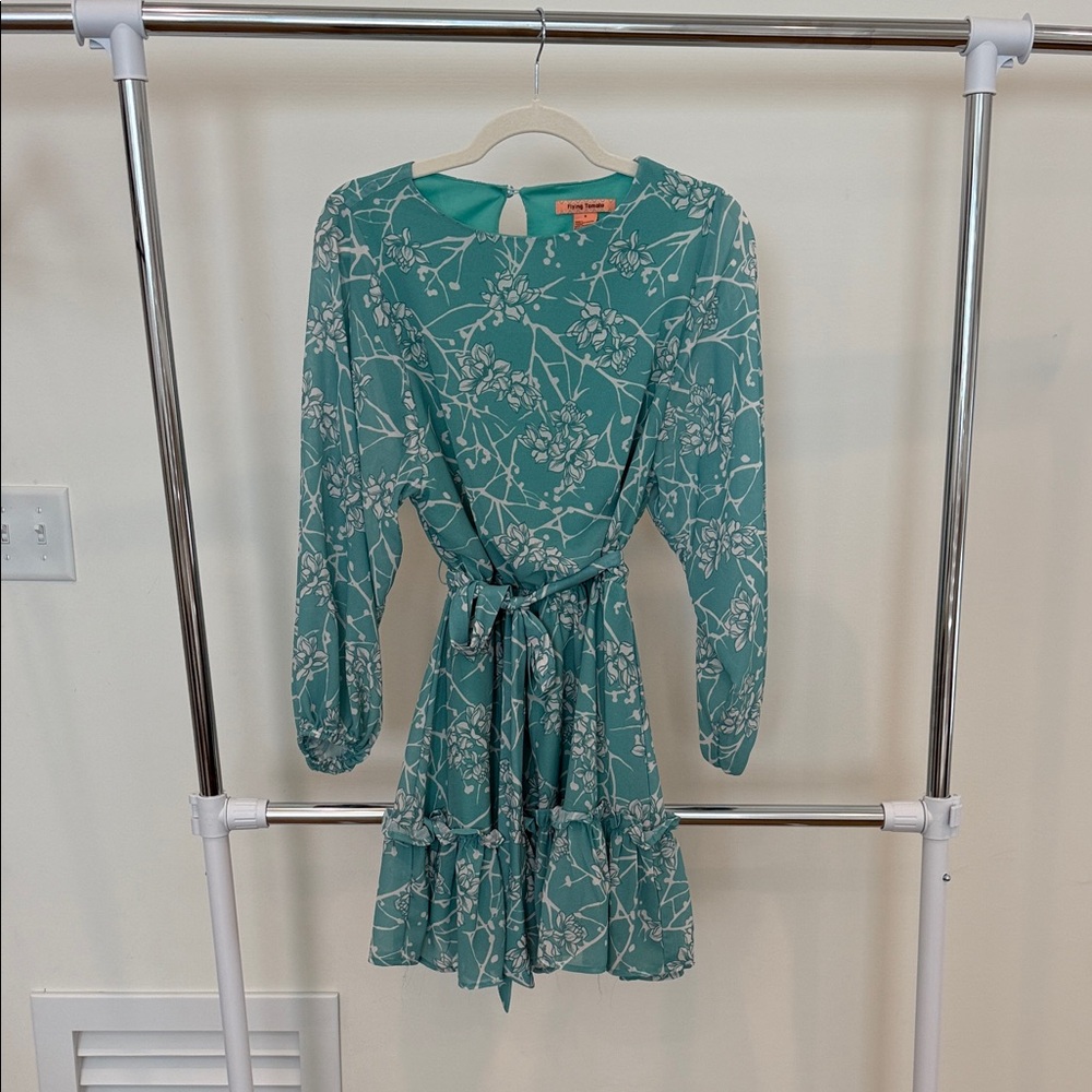 Flying Tomato Teal and White Patterned Dress
